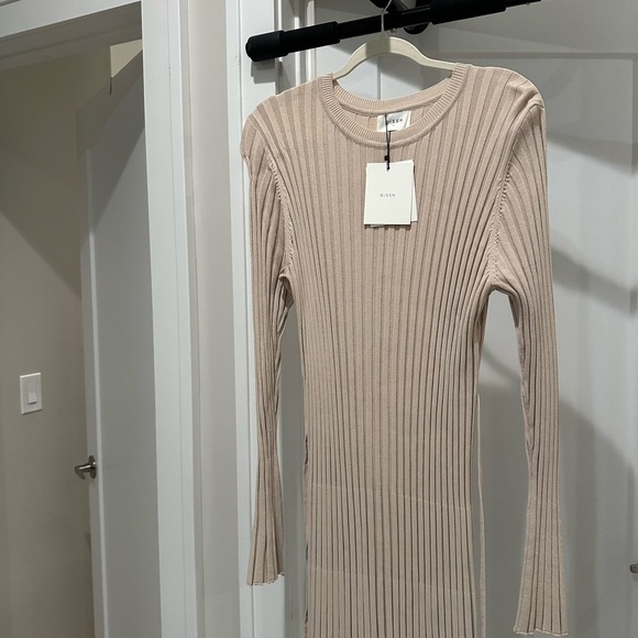 ADA STONE LONG SLEEVE MIDI DRESS - Picture 8 of 8
